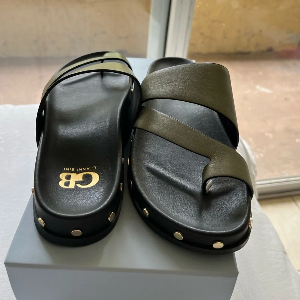 Gianni Bini GB dusty green slides - Picture 3 of 5